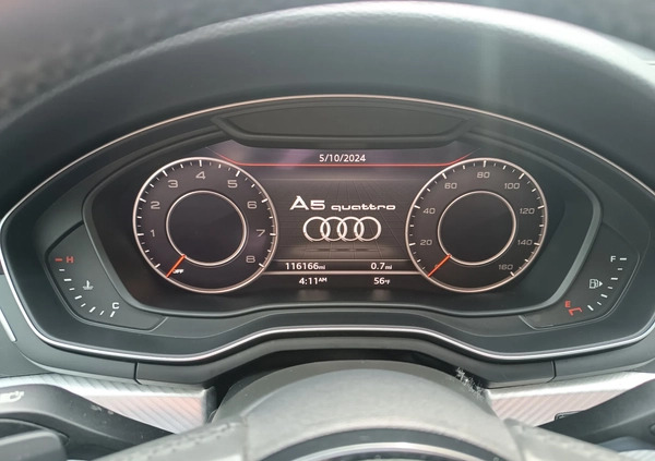 Audi A5 cena 91900 przebieg: 185000, rok produkcji 2018 z Gniew małe 667